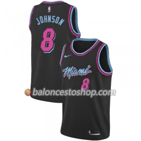 Camiseta Hombre NBA Miami Heat Tyler Johnson 8 2018-19 Nike City Edition Negro Swingman